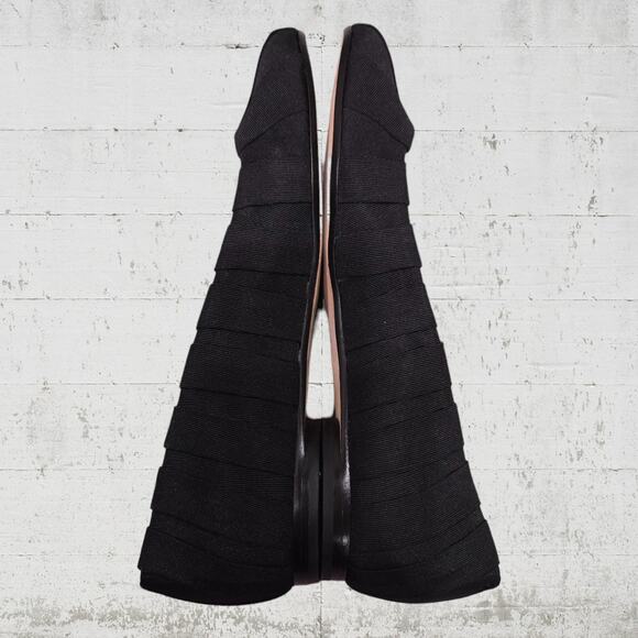 Talbots Black Canvas Almond Toe Slip On Pleated Classic Ballet Flats Size 6 - Picture 12 of 13